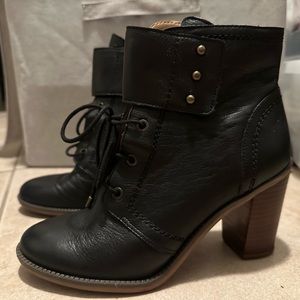 Franco Sarto Leather Black Boots Women’s Size 8